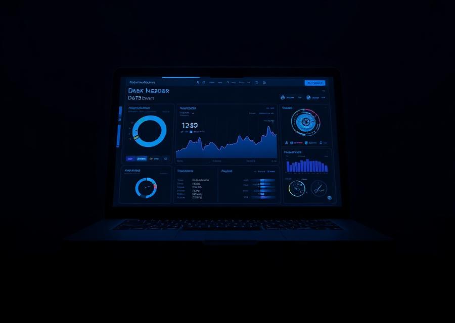 Dark analytics dashboard project preview